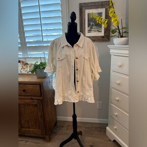 Hayden 
Ruffle Denim Jacket, 2XL/3XL